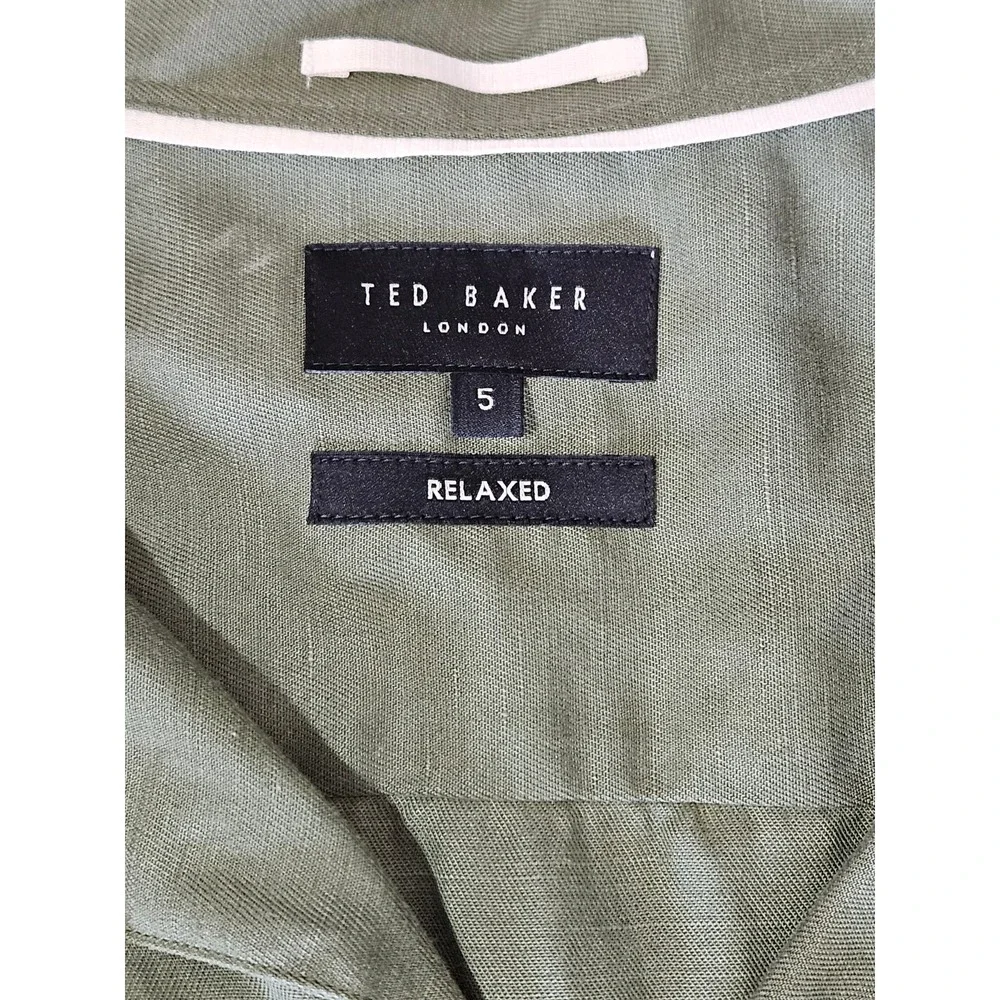 Ted Baker London size 5 olive men's button up
